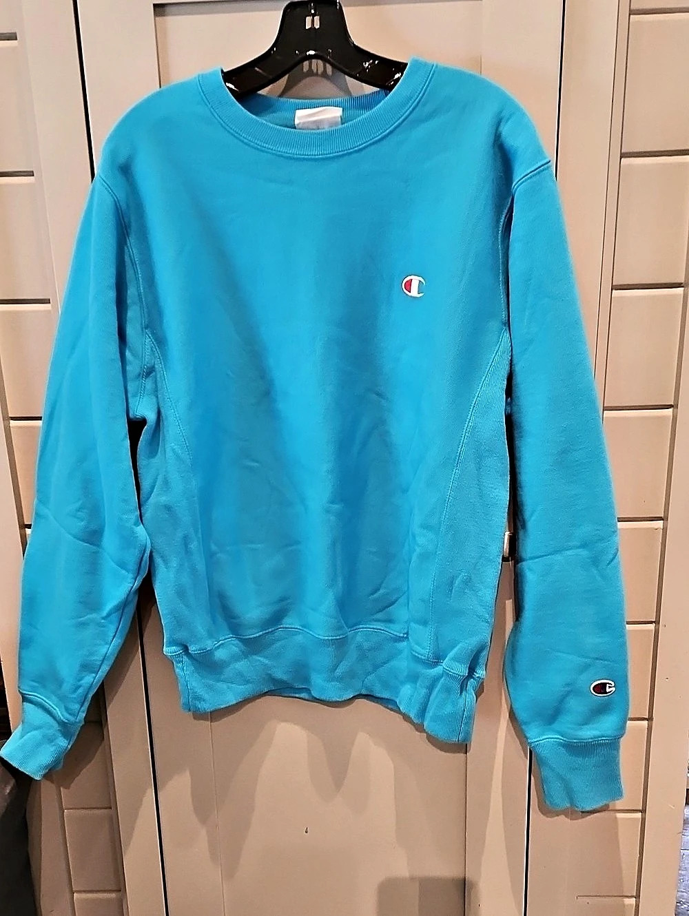 Champion Reverse Weave Crewneck Sweatshirt Blue Small But Iversized Ptp23 L26